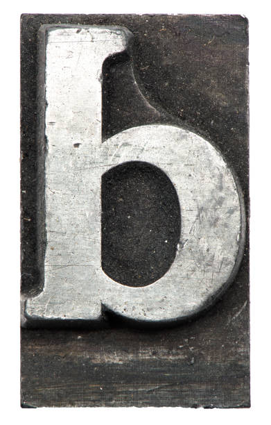 istock vintage alphabet white background lead metal letter b 1397443041
