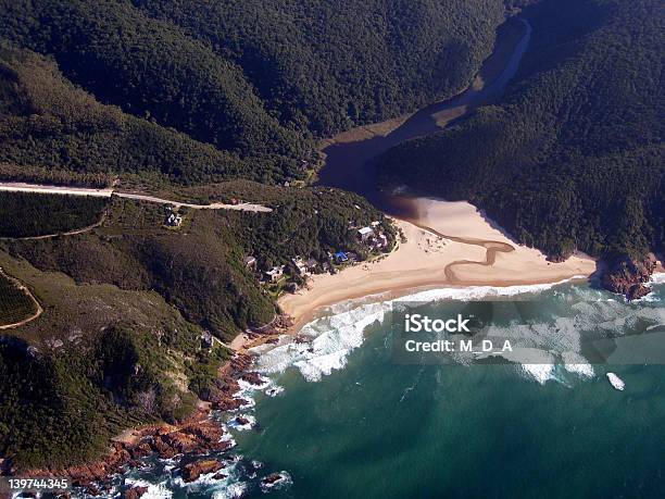Foto de Vista Aérea De Uma Praia Isolada e mais fotos de stock de Animal selvagem - Animal selvagem, Areia, Arrebentação
