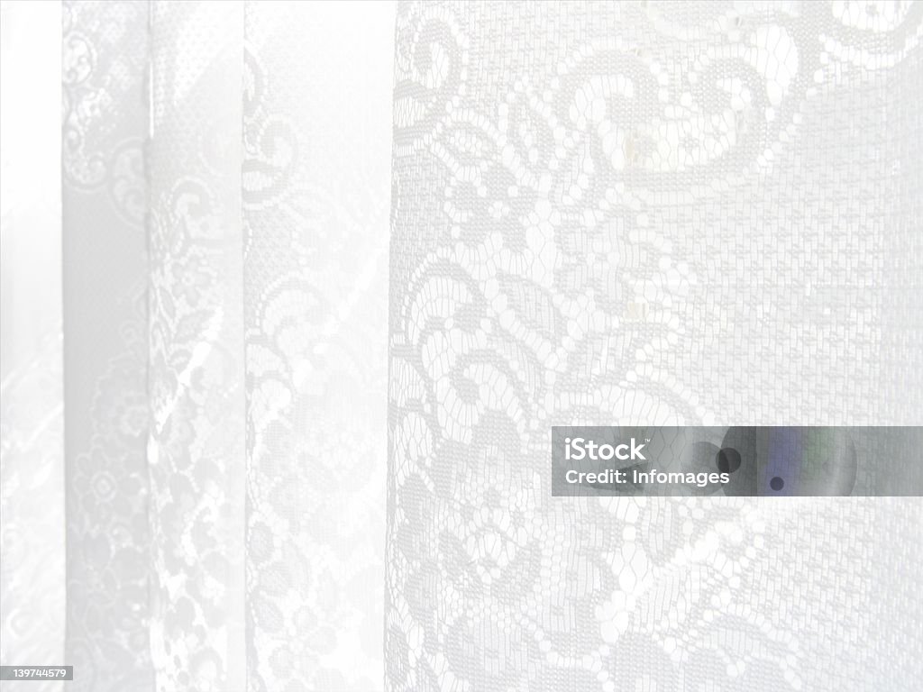 Lace Drapery Pattern High-key abstract white lace curtain on white blinds background (high-resolution photo) Abstract Stock Photo