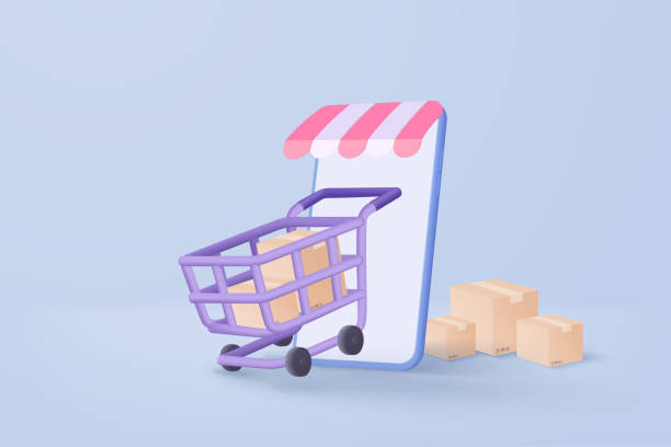 istock 3D online deliver service, delivery tracking smartphone, hand holding mobile for shipment tracking concept. Product shipping packing out from smartphone. Logistic icon 3d vector render illustration 1397445939