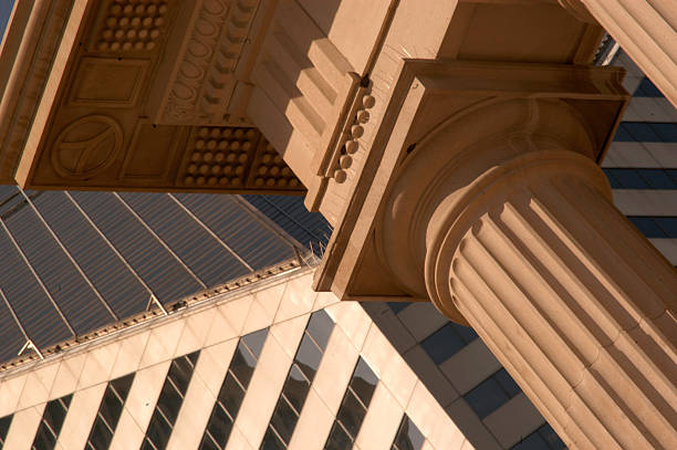 Columns In The City Italian columns at Millenium Park in Chicago Illinois. millennium park stock pictures, royalty-free photos & images