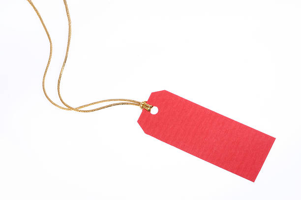 istock Red Gift Tag with Golden Rope 139744680