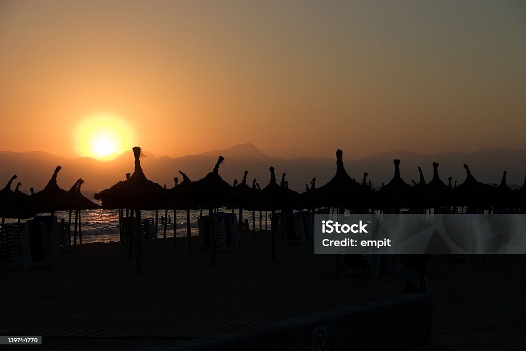 zachód słońca na plaży - Zbiór zdjęć royalty-free (Bez ludzi)