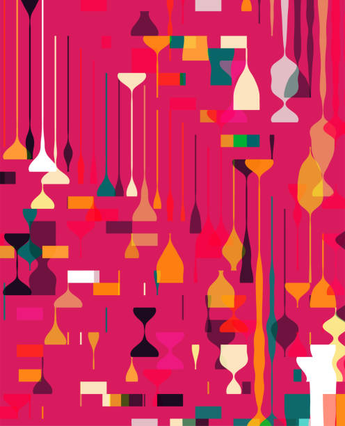 abstract colors Wine Glass triangle geometric pattern background vector art illustration
