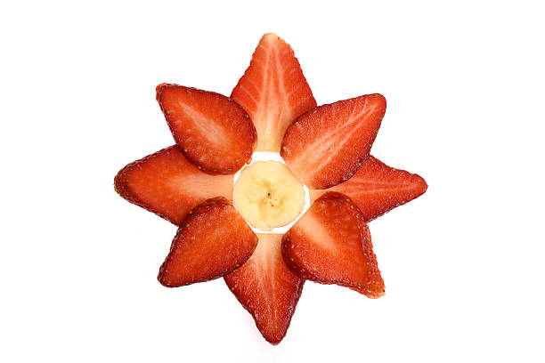 딸기, 바나나 스톡 사진