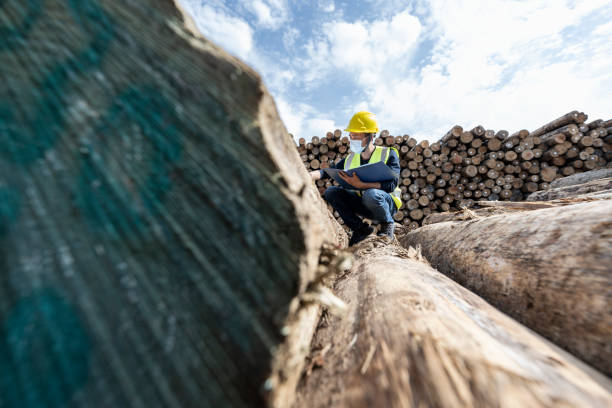 istock A male worker works at the timber docks. 1397453164