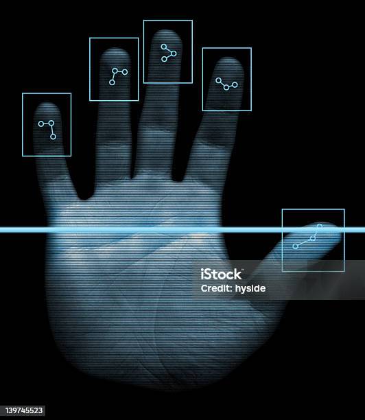 Biométricos Scanner De Mão - Fotografias de stock e mais imagens de Digitalizador Flat Bed - Digitalizador Flat Bed, Palma Da Mão, Ciência Forense