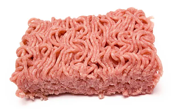 Minced meat istolated on white.