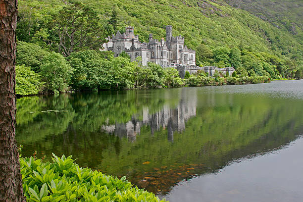 Kylemore Abbey Castle View of the Kylemore Abbey Castle, Galway, Ireland kylemore abbey stock pictures, royalty-free photos & images