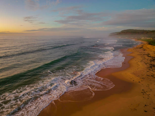 istock Aerial sunrise seascape with  high cloud 1397458020