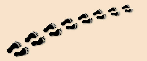 istock Footprint on brown background. Concept for start and Challenge, Chance to success. 1397458137