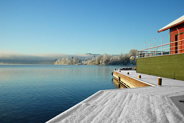 노르웨이의 겨울 스톡 사진