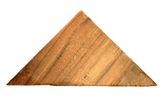 wooden in shape triangle isolated on white background