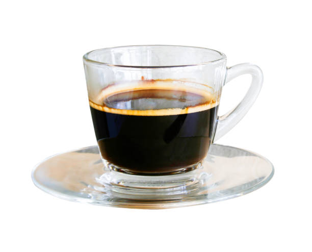 istock black coffee in a cup isolated on white background 1397464181