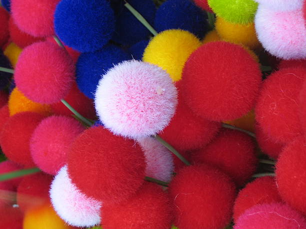 colorful furry ball stock photo