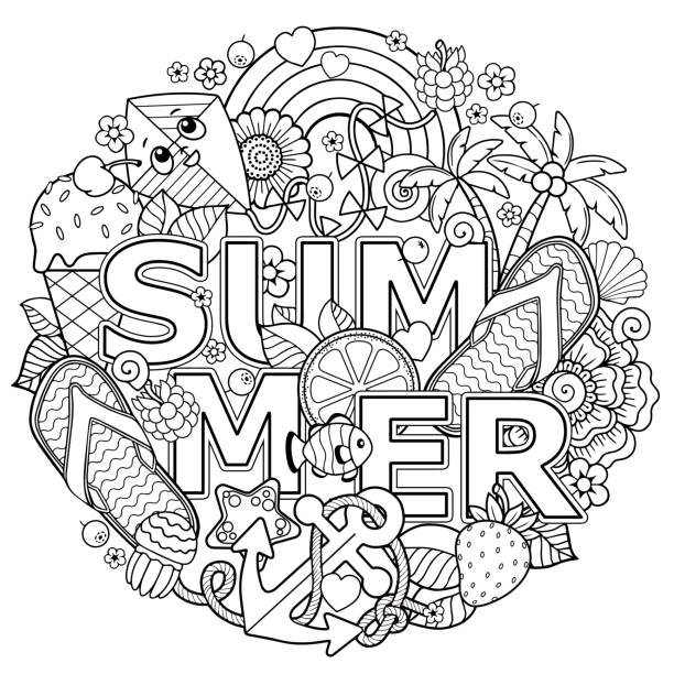 20,000+ Summer Coloring Pages Stock Illustrations, Royalty-Free Vector ...