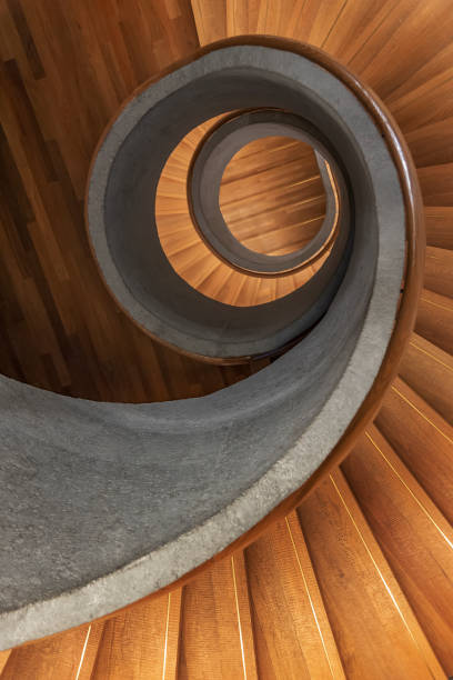 istock Interior of modern spiral staircase. Contemporary architecture abstract background 1397466241