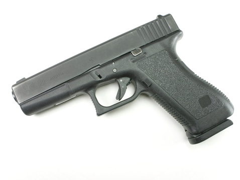 A Glock 22 .40 SW handgun. It was used in a police department, and sold at their department auction.