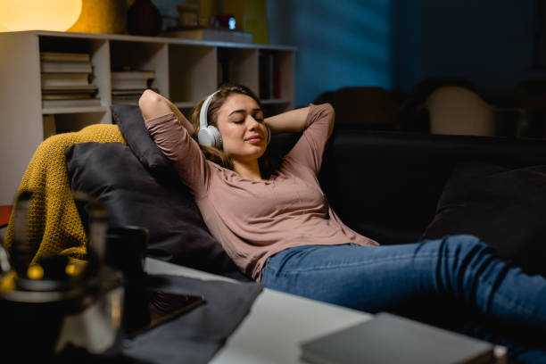 istock woman relaxing at home 1397471057
