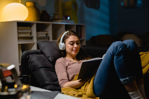 woman relaxing at home