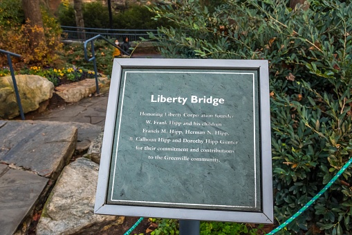 Greenville, SC, USA - Jan 2, 2021: The Liberty Bridge