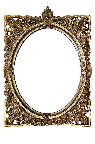 istock Dirty Old Ornamented Oval Picture Frame w/ Path 139747180