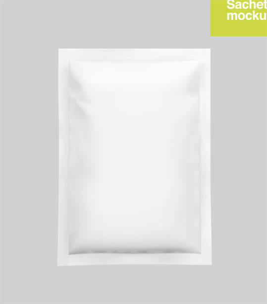 istock Realistic blank sachet mockup for food, cosmetic and hygiene. 1397473125