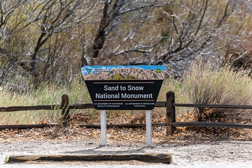 Palm Spring, CA, USA - Mar 14, 2021: A welcoming signboard at the entry point of the preserve park