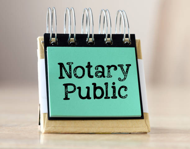 istock The words NOTARY PUBLIC in a notebook on a light background. 1397476047