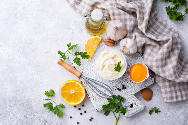 istock Homemade mayonnaise sauce with ingredient 1397476223