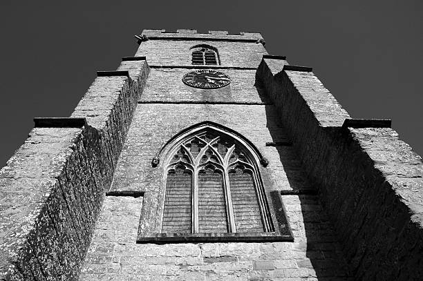 Church Tower in Dorset, England stock photo