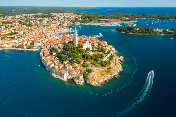 istock The motor boat sailing around Rovinj 1397480761