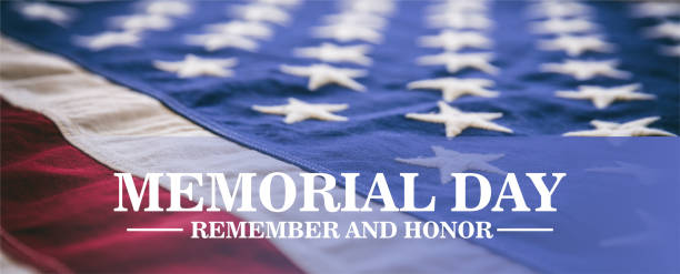 istock Memorial Day Remember and Honor text on USA flag. Happy Memorial Day Background. 1397480821