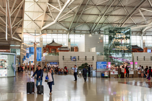 Passenger terminal of Incheon International Airport. stock photo
