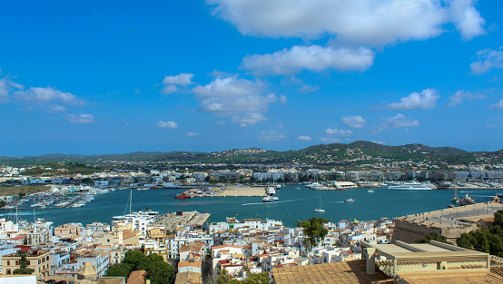 View on the port of Ibiza city