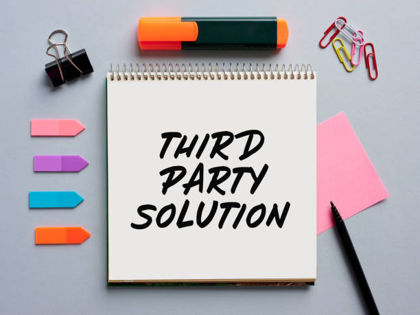istock The message third party solution written on a notebook on business office desktop. Business consulting, assistance and mediation concept. 1397485601
