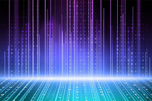 Abstract Technology Background Digital Computer Code Stok Vektör Sanatı ...