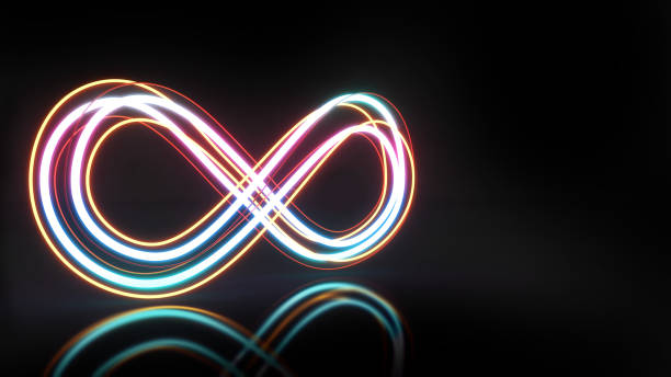 istock Abstract background neon infinity light lines on black background,movement of light trails,3D rendering 1397491023
