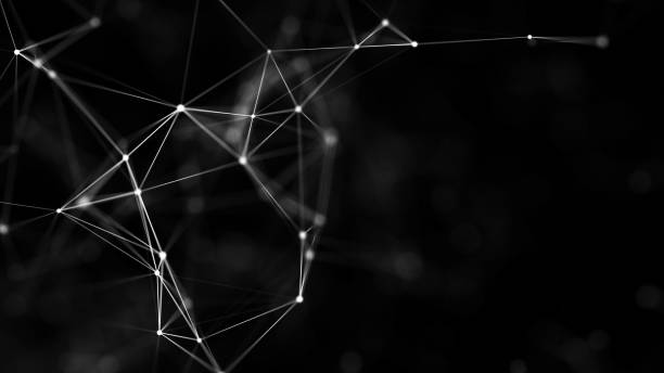 istock Abstract geometric background with connecting points and lines. Abstract black digital background. Network concept structure. Big data complex with compounds. 3D rendering. 1397492957
