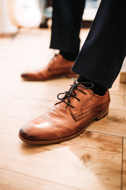istock Groom's shoes wedding day 1397496926