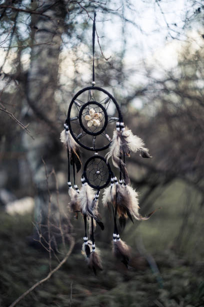 istock Dreamcatcher hanging in the forest. Mystical shaman amulet 1397497044