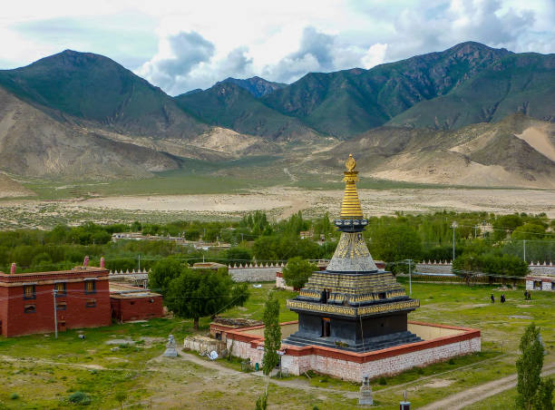 istock Landscape with black stupa in Samye, Tibet 1397497736