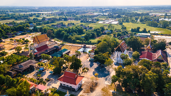 Chon Buri, Thailand, November 21, 2021: Wat Klang Khlong Luang.