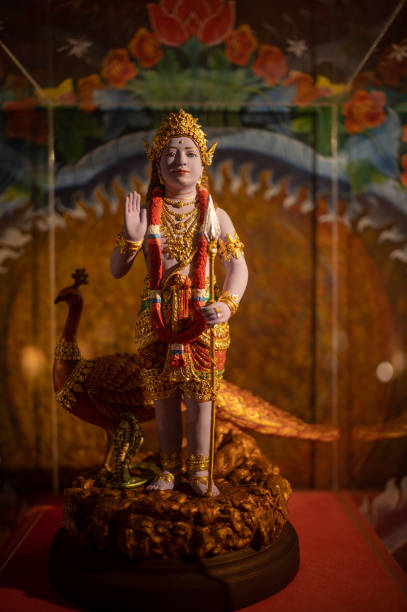 istock Na Klua, Phra Samut Chedi District, Samut Prakan 10290, 15 May, 2022 :   Wat Sakhla - It's very beautiful spiritual worshipping place and uniquely designed. Kartikeya Statues. 1397500787