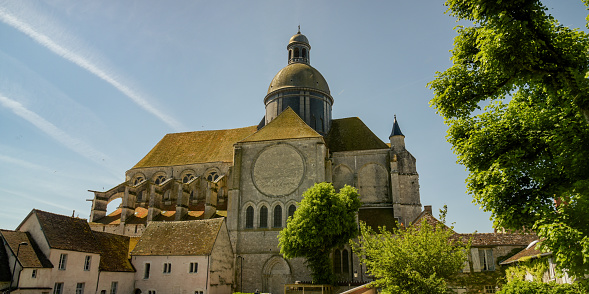 View on the church Saint-Quiriace of the medieval city of Provins which owned to the UNESCO world heritage