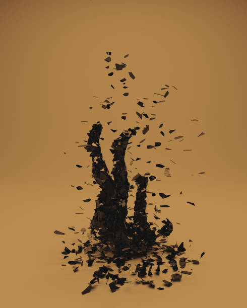 Man Mental Health Falling Abstract Psychological Breakdown Fragile Personality Complexity Broken Glass Pieces Sandy Tan Studio Lighting