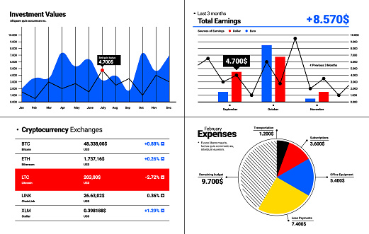 Finance and data statistics detailed template design.