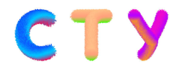 istock Vector alphabet with the effect of fur. shaggy letter. A set of Cyrillic script for children s design. 1397507848