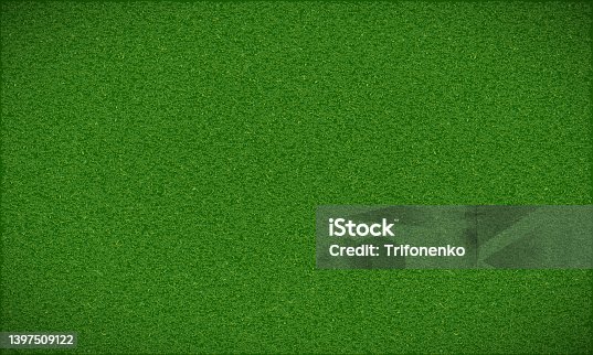 istock Texture of green grass on the football field 1397509122