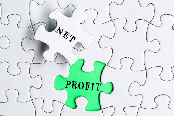 istock White jigsaw puzzle with word net profit over green background. 1397509130